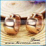 High Polished Plated Ladies Daily Wear Stainless Steel Earrings Rose Gold thumbnail-2