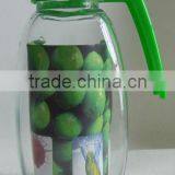 1500ml Glass Water Bottle With Rotating Plastic Lid thumbnail-1