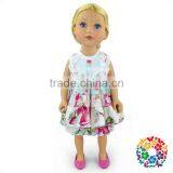 Handmade 18 Inch Doll Outfit Summer Floral Ruffle Top Ruffle Short Pants Clothing Set for Dolls thumbnail-1