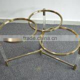 Cantilever Design Home Furniture Metal Round Glass Coffee Table With Iron Frames thumbnail-2