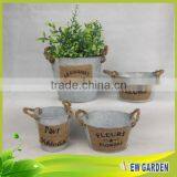 Reasonable Price Classic Barrel Shape Metal Flower Pot Hanging on the Wall thumbnail-1