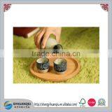 VINTAGE OVAL WOODEN DIP SNACK SERVING TRAY 12" DIAMETER thumbnail-3