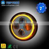 LED 7" Round LED Replacement Headlamp LED Sealed Beam Headlight DOT Certified Driving Light thumbnail-5