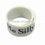 Logo Printed Custom Wholesale Kids Silicone Snap on Bracelet thumbnail-2