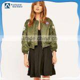 Urban Renewal Vintage Surplus MA1 Green Custom Winter Plain Bomber Jacket thumbnail-1