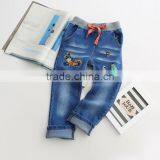 Car Sailing Embroidery Waist Denim Trousers thumbnail-3