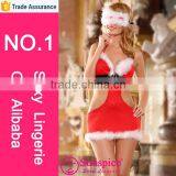 Sex Christmas Lingerie Gift Sexy Open Butt Dress Sexy Christmas Snow Girl Costume thumbnail-1