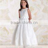 Beautiful Lace Round Neck Baby Gown Burgundy Flower Girl Dresses thumbnail-1