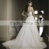 New Sexy White Ball Gown Sleeveless Flowing Chiffon Beach Wedding Dress thumbnail-2