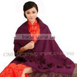 CX-B-P-36G Lady's Fashion Acrylic Scarf/Pashmina Scarf/Pashmina Shawl With Fur Flower thumbnail-1