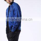 MGOO Foshan Factory Baseball Style Bomber Jackets Custom Embroidery Denim Jackets Zip Up Blue Long Sleeves Coat thumbnail-4