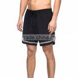 Black And White Nylon Elastic Waist Board Shorts Customize Chain Link Screen Print Graphics Swim Shorts 100% Nylon Zipper thumbnail-2