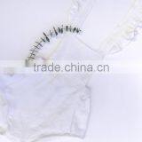 Boutique Summer Clothes Linen Cotton Plain White Baby Romper thumbnail-6