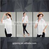 New Black Loose Fit Formal Blouse Revers Collar Buttons Ladies Office Wear thumbnail-3