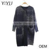 Clearance Cheap Women Gradient Color 3/4 Long Sleeve Knitted Sweater Cardigan With Pocket thumbnail-1