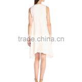 Women's Kerchief Hem Swing Blue,Beige,Off-white Dress thumbnail-4