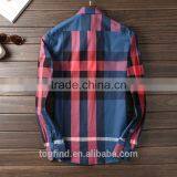 High Quality Oem Long Sleeve 100% Cotton Check Casual Shirt Design With Private Logo thumbnail-2