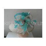 Fashionable White Casual Ladies' Sinamay Hats With Green Coque Feathers thumbnail-1