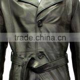 Men Leather Long Coat thumbnail-2