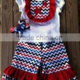 2016 Wholesale Baby Girls Clothing Set Sleeveless Cotton 4th Of July Outfits