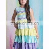 2017 Adorable Organic Cotton Baby Rompers Wholesale Baby Blue Solid Color Ruffle Clothes thumbnail-5