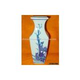 TALL VICTORIAN FLOW BLUE Phoenix picture WARE VASES
