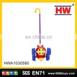 wholesale 21cm beetle trolley wheel kids push toy plastic hand trolley
