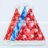 Beautiful Colorful Shinning Fabric Santa Claus Christmas Hat For Children With Jingle Bell And Snowflowers Decor thumbnail-1