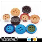 Colorful Dipped Shape Wooden Pattern Four Holes Button Garment Shirt Sewing Button Eyes Button For Coat Blazers Dress Kids Wear thumbnail-3