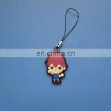 Promotional 3d lovely cartoon boy design soft pvc phone strap