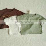 2020 summer children's Korean version of the bat sleeve loose short sleeve T-shirt for men and women baby printing letters pull
