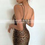 Women's Creative Straps V-neck Slim Sexy Hot Sale New Leopard Dress Women thumbnail-2