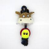 Animals Pet Rope Chew Squeak Toy Interactive Ball Plush Dog Toy thumbnail-5