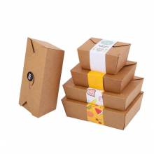 Disposable Takeaway Packaging Cardboard Kraft Lunch Boxes for Parties thumbnail-1