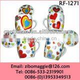 Professional Hot Sale Valentine's Ceramic Promotion Water Cups with Lid Made in China