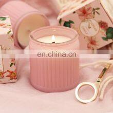 Customized With Box Sustainable Wide Opening Glass Cup Jar Party Birthday 4.5oz Hand Made Woodwick Handmade Scented Candle thumbnail-4