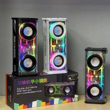 Latest Fashion Creative Mecha Portable Cool RGB Dual Speaker Transparent Bluetooth 5.3 Wireless Speaker For IPhone 13/14 For S22 thumbnail-6