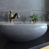 Indoor Decoration Natural Grey Oval Stone Bathroom Sink thumbnail-4