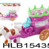 pull string cartoon horse carriage toy with snowflake