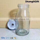 Glass Milk Bottle 180ml Cylinder Wholesale 6oz Juice Bottle thumbnail-3