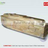 Funeral Casket European Style CHRISTAIN Cheap Solid Poplar Wood Casket thumbnail-1