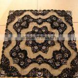 Black Flower Handmade Beaded Tablecloth