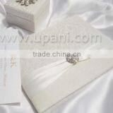 Silk Wedding Invitation Card With Brooch and Ribbon thumbnail-5