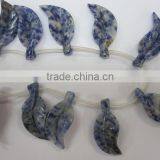 Natural Semi-precious Gemstone Leaf Carving thumbnail-1