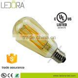 CE RoHS UL ST64 energy saving edison bulb dimmable & filament light