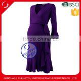 Organic Cotton Spandex Maternity Dress Short Sleeve Dress for Mami thumbnail-1