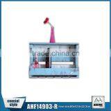 Distressed Wall Wine Bottle & Glass Holder Multi Color