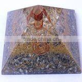 Crystal Quartz Orgonite Aluminium Layer Pyramid With Crystal Point : Wholesale Orgone Products thumbnail-2