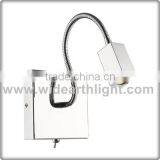Chrome Metal Shade Bedside Led Wall Light With On/Off Switch For Hotel W40266 thumbnail-1