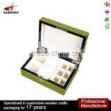 OEM Solid Wood Green Jewelry Box Packaging With Custom Logo Printed thumbnail-1